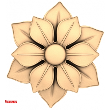 3D model of the Elegance Flower in STL format for CNC