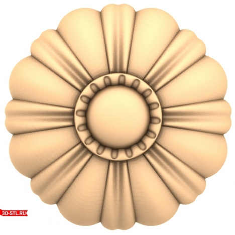 Solar Flower Rosette - STL 3D model for CNC