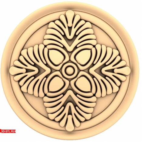 Decorative 3D model of a rosette for CNC in STL format