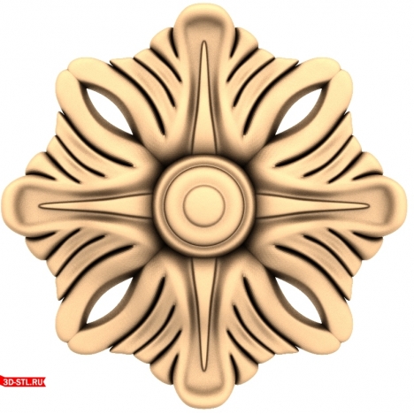 3D model of the Vortex of Elegance rosette in STL format for CNC