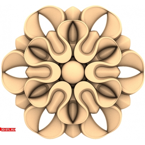 Floral Symphony Rosette - STL model for CNC