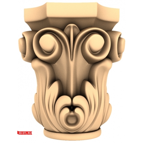 3D model of the Antique Scrolls capital in STL format for CNC