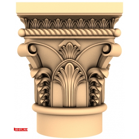 Corinthian Capital Grandiose - STL model for CNC
