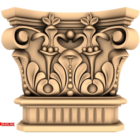 3D STL model of the Antique Magnificence capital for CNC