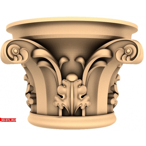 Corinthian Elegy Capital - 3D STL model for CNC