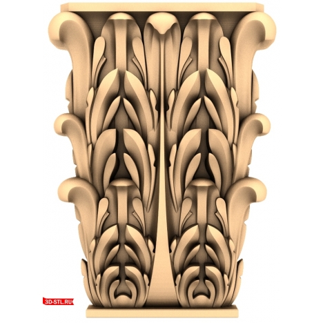 3D model of the Ornamental Grace capital in STL format for CNC