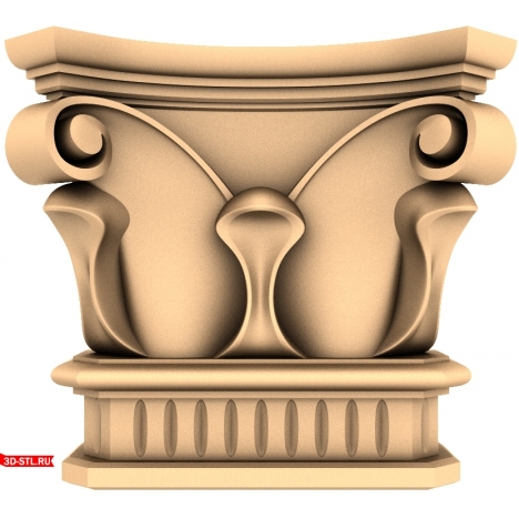 3D model of the Corinthian capital Elegance for CNC in STL format