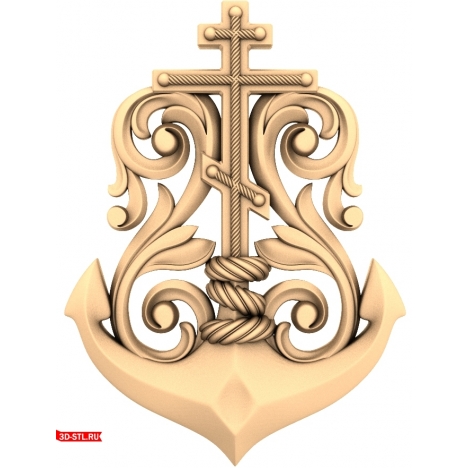 Salvation Anchor Cross: STL model for CNC