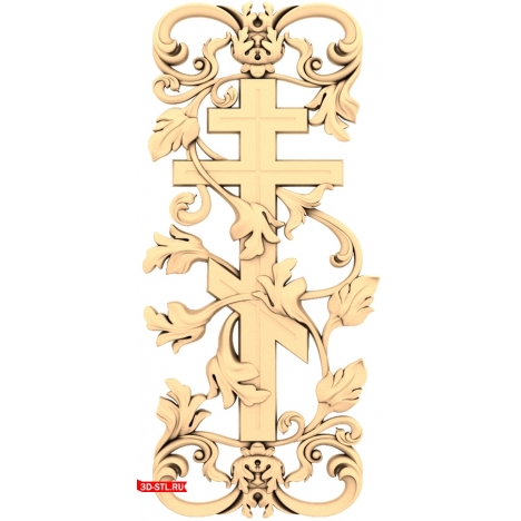 Grapevine Cross - 3D STL model for CNC