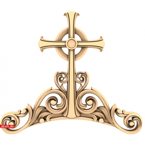 3D model of the Renaissance Cross in STL format for CNC