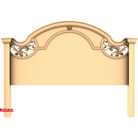 Headboard with carved elements