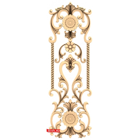 Elegant Fleur - 3D door model in STL format for CNC