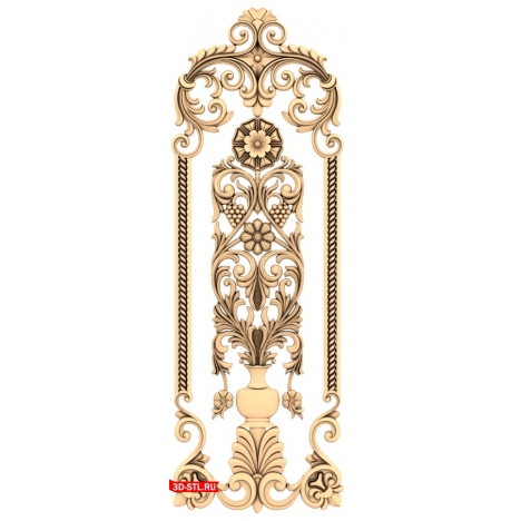 3D model of the Baroque Elegance door in STL format for CNC