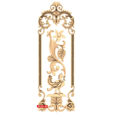 STL model for CNC Cock monogram