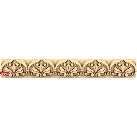 3D STL model of the Royal Lilies baguette for CNC