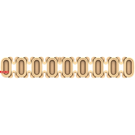 STL model of the Elegant Oval baguette for CNC machine