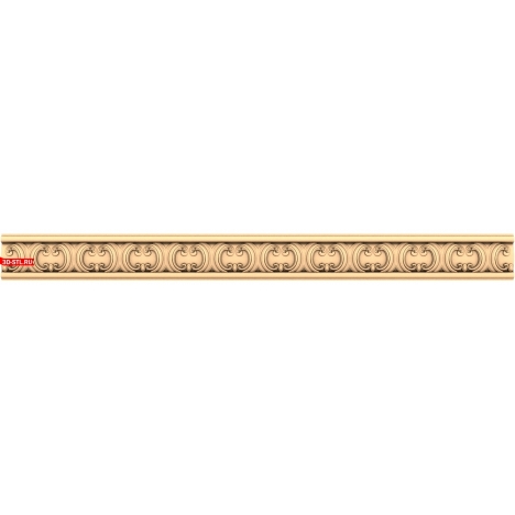 STL model of the Ornamental Whirlwind baguette for CNC