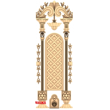 3D model of the Renaissance Gate door for CNC