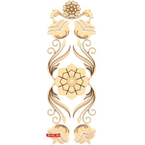 3D model of the Flower Symphony door in STL format for CNC