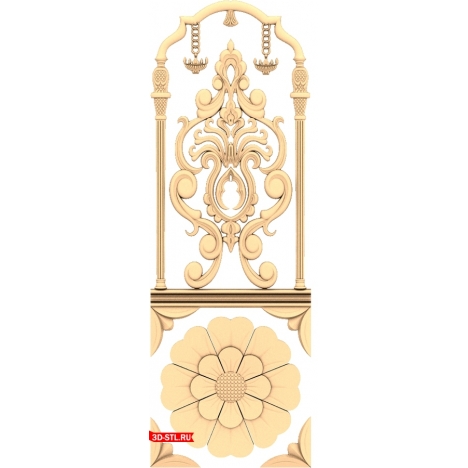 3D model of the Renaissance Charm door for CNC