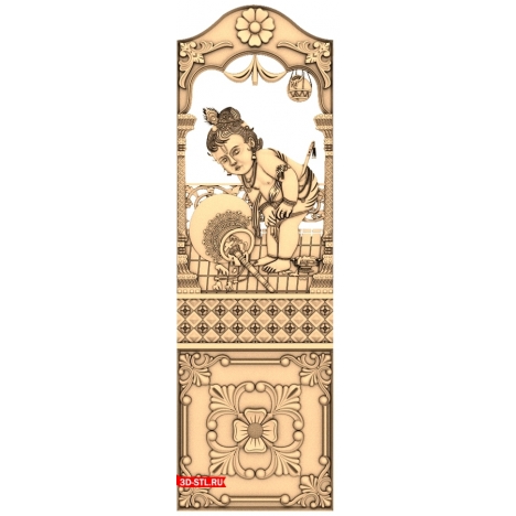 3D model of the Gate of Divinity door in STL format for CNC