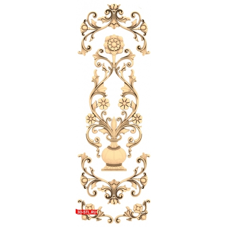 3D model of the Flower Waltz door for CNC machine in STL format