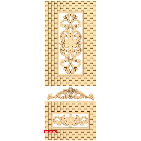 3D Model of a Roman Door in STL format for CNC