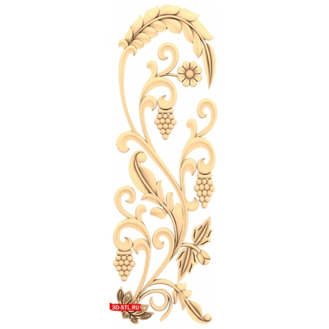 3D STL Model of the Grape Fairy Tale Door for CNC
