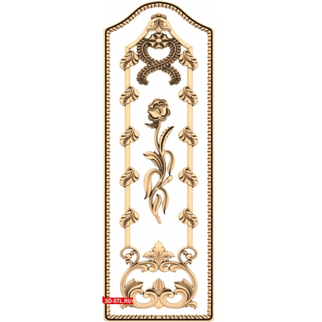 3D STL model of the Floral Harmony door for CNC