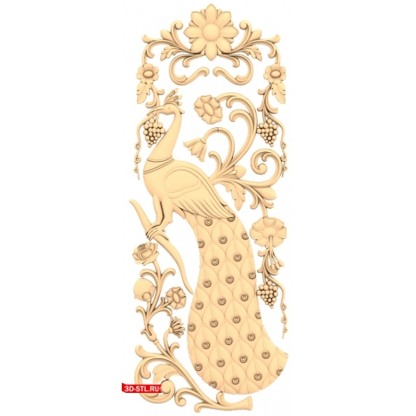 3D model of the Royal Peacock for CNC