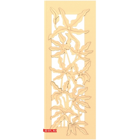 3D Model of a Floral Abstract Door in STL Format for CNC Machine