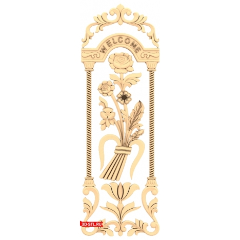 Exclusive 3D STL door model for CNC