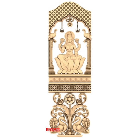 3D model of a door with an oriental ornament in STL format