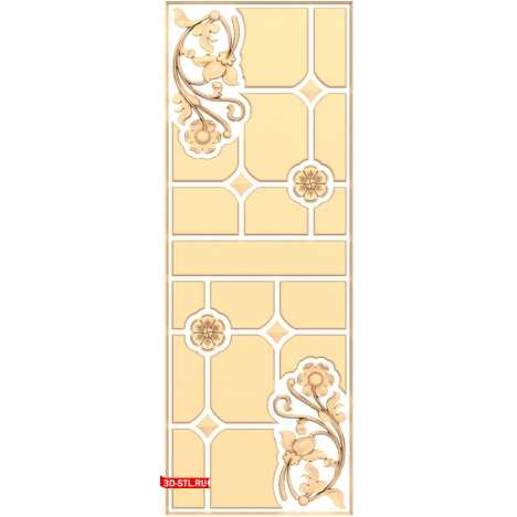 3D model of the Flora Aesthetics door for CNC