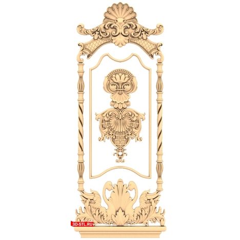 The Crown of Elegance Door - 3D STL model for CNC