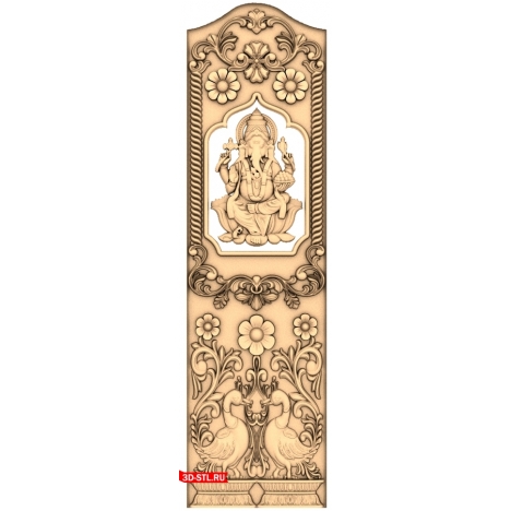 Carved Door with Eastern Inspiration - 3D Model in STL Format