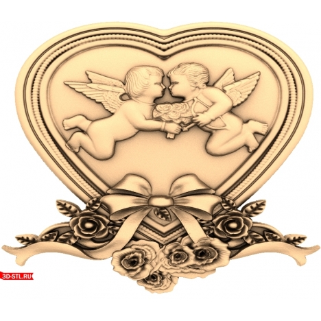 3D CNC model - Angels of the Heart