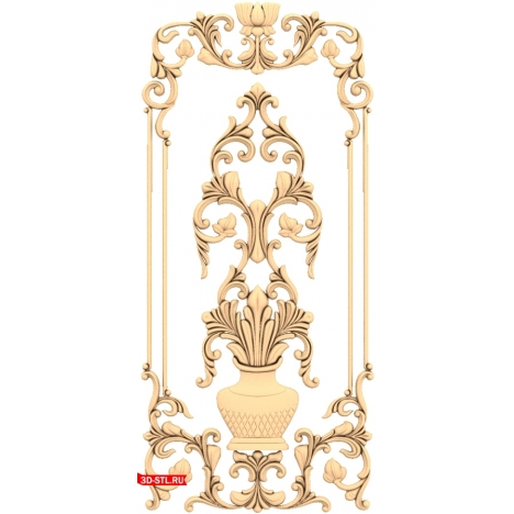 Elegant 3D door model for CNC milling