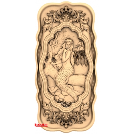Backgammon Mermaid (Series 3) - 3D STL model for milling