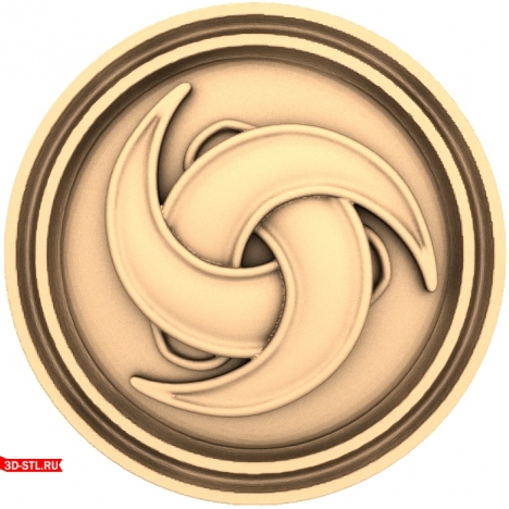 Backgammon Chip - 3D model in STL format for CNC