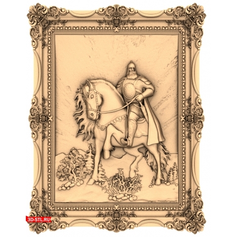 Panel of a Bogatyr on Horseback