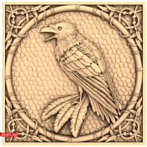 Framed Raven panel