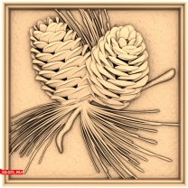 Panel "Composition with pine cones"