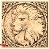 Lion panel in a frame