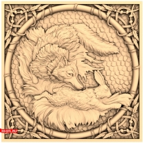 Framed picture of the Fox and the Hare