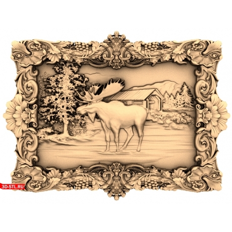 Elk in the Forest Panel 