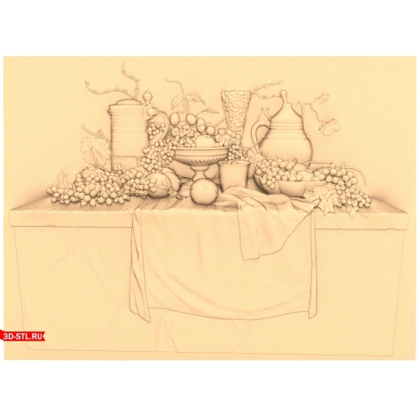 Still Life Panel - 3D model for CNC