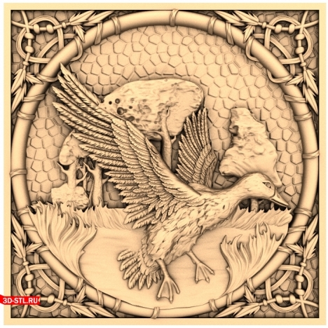 Framed Drake Panel - 3D CNC model