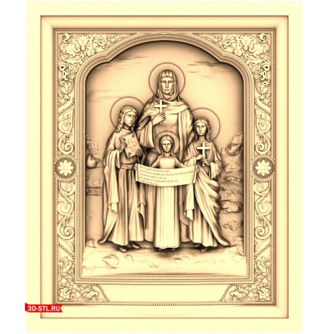 Icon of Faith, Hope, Love, and Their Mother Sophia - 3D STL model