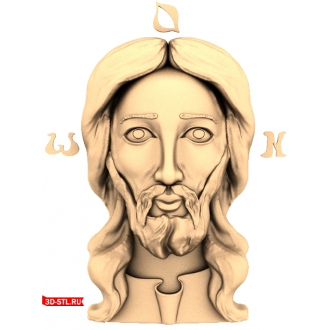Jesus Icon - 3D STL model for milling